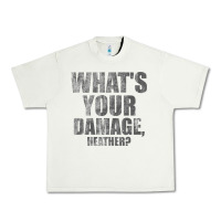 Pistachio what's your damage, heather   heathers Urban Heavy Tee - PixelWave