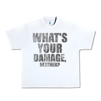 White what's your damage, heather   heathers Urban Heavy Tee - PixelWave