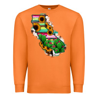 Carrot California Map Sunflower Cactus Serape Premium Sweatshirt - RanaPortraitStore