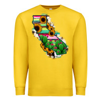 Lemon California Map Sunflower Cactus Serape Premium Sweatshirt - RanaPortraitStore