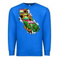 True Royal California Map Sunflower Cactus Serape Premium Sweatshirt - RanaPortraitStore