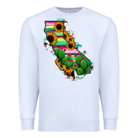 White California Map Sunflower Cactus Serape Premium Sweatshirt - RanaPortraitStore