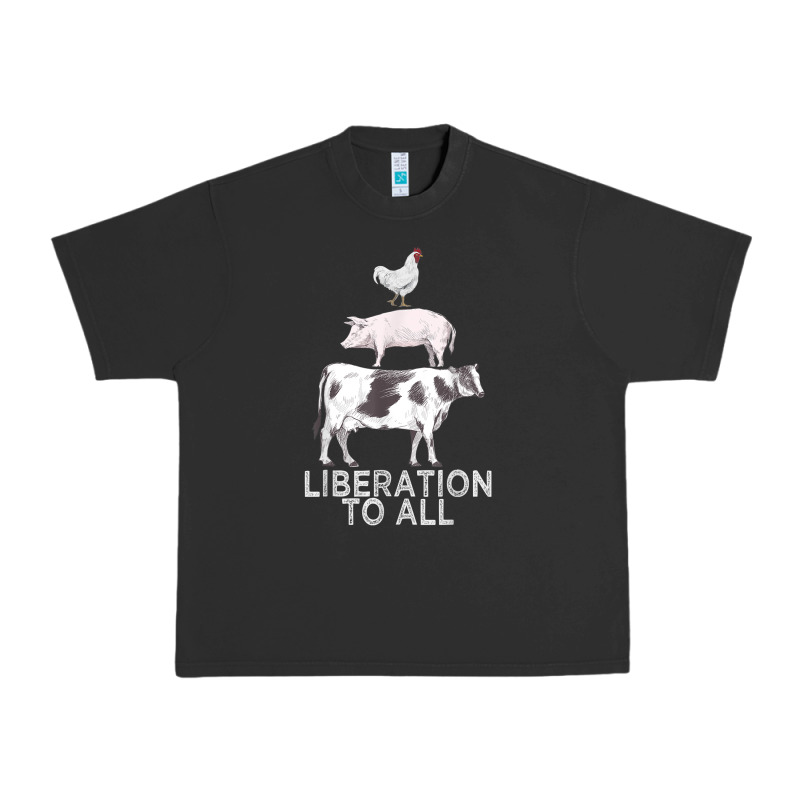 Liberation To All Vegan Vegetarian Food Animal Love Urban Heavy Tee by PixelWave | Teevron