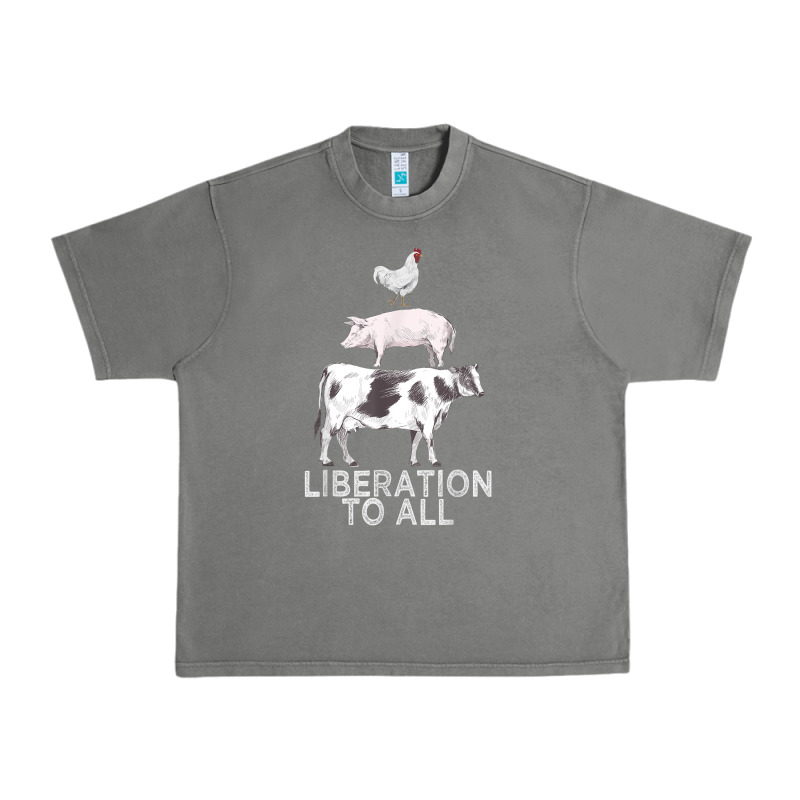Liberation To All Vegan Vegetarian Food Animal Love Urban Heavy Tee by PixelWave | Teevron