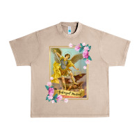 French Oak St Michael the Archangel - Protector Catholic Church Angel Urban Heavy Tee - PixelWave
