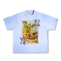 Grape Ice St Michael the Archangel - Protector Catholic Church Angel Urban Heavy Tee - PixelWave