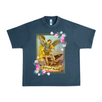 Midnight Navy St Michael the Archangel - Protector Catholic Church Angel Urban Heavy Tee - PixelWave