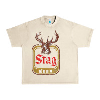 Sandshell Vintage Stag Beer, distressed Urban Heavy Tee - Craftify
