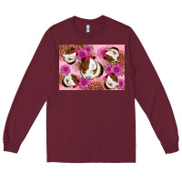 Burgundy Guinea pig flowers Long Sleeve Tee - Artiststas