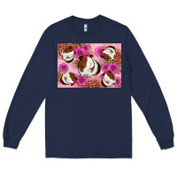 Navy Guinea pig flowers Long Sleeve Tee - Artiststas