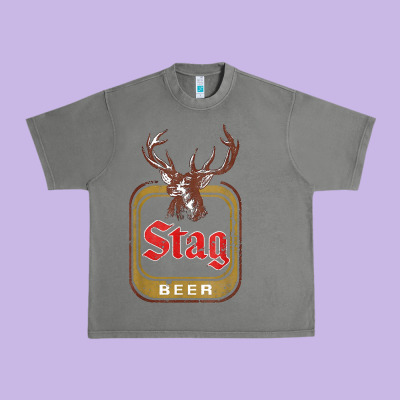 Vintage Stag Beer, Distressed Urban Heavy Tee Designed By Craftify