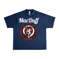Navy MacDuff Clan Scottish Name Coat Of Arms Tartan Urban Heavy Tee - Craftify