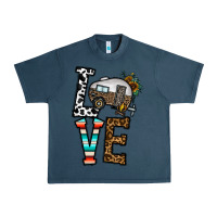 Midnight Navy love caravan Urban Heavy Tee - CowhideDigitalArt