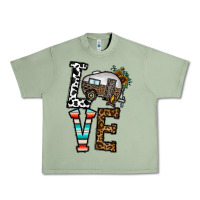 Oil Green love caravan Urban Heavy Tee - CowhideDigitalArt
