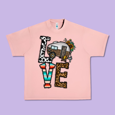 Love Caravan Urban Heavy Tee Designed By Cowhidedigitalart