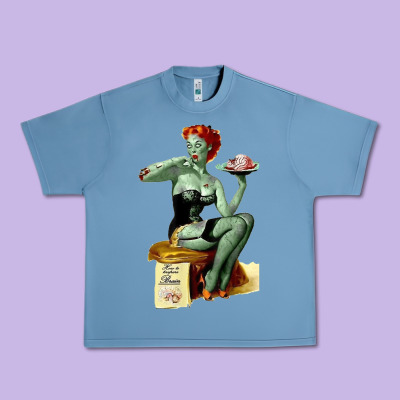Zombie Pin Up Girl Halloween Urban Heavy Tee Designed By Craftify