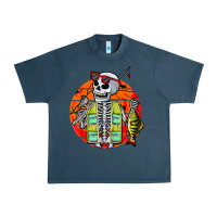 Midnight Navy skeleton fishing lover moon halloween costume fish Urban Heavy Tee - Craftify