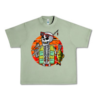 Oil Green skeleton fishing lover moon halloween costume fish Urban Heavy Tee - Craftify