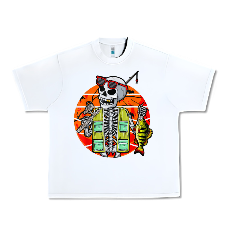 Skeleton Fishing Lover Moon Halloween Costume Fish Urban Heavy Tee by Craftify | Teevron