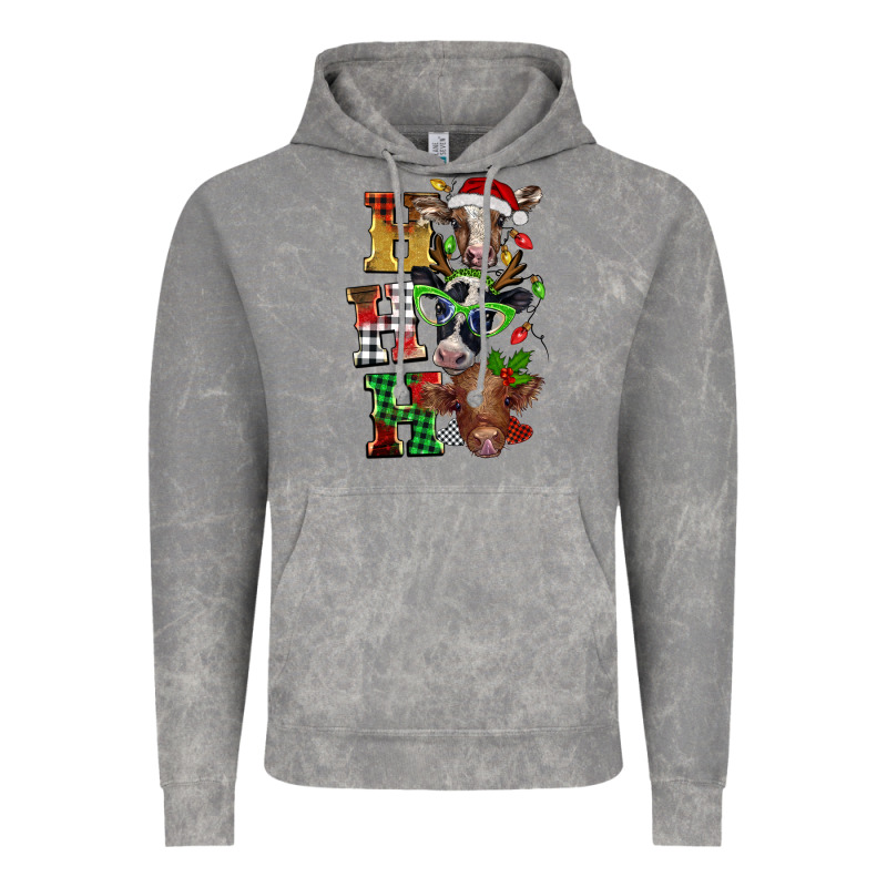 Christmas Ho Ho Ho Cow Vintage Hoodie by BarkalooDesign | Teevron