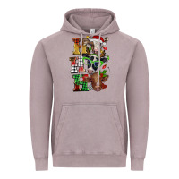 Vintage Zinc Christmas ho ho ho cow Vintage Hoodie - BarkalooDesign