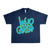 Navy who cares Urban Heavy Tee - Craftify