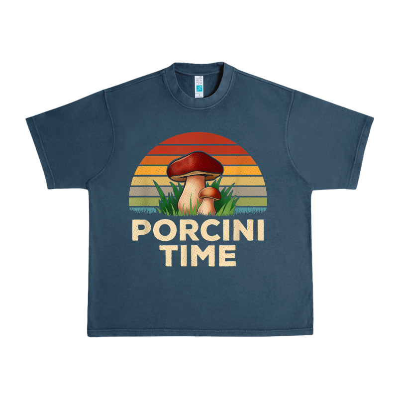 Vintage Sunset Porcini Mushroom Hunting Boletus Edulis T Shirt Urban Heavy Tee by Craftify | Teevron