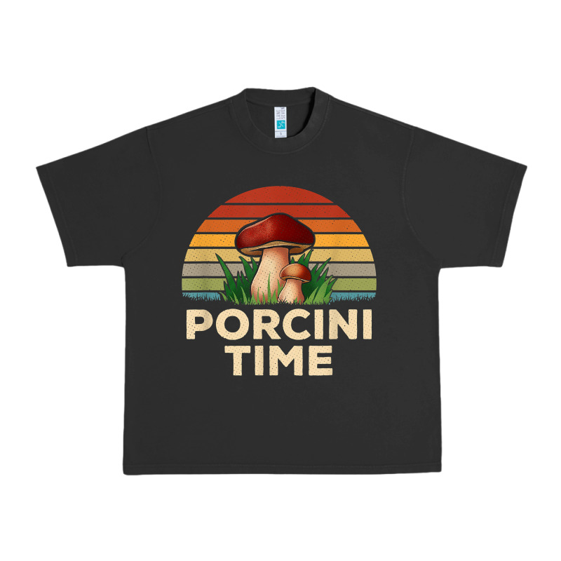 Vintage Sunset Porcini Mushroom Hunting Boletus Edulis T Shirt Urban Heavy Tee by Craftify | Teevron