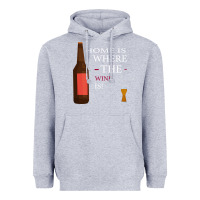 Heather Grey HOME IS WHERE THE WINE IS Heavyweight Hoodie - Bettercallsaul