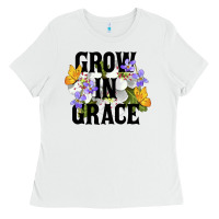 White Grow In Grace Ladies Tee - LillyAllenDesigns