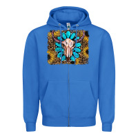True Royal leopard sunflowers and gemstone skull Zipper Hoodie - RanaPortraitStore