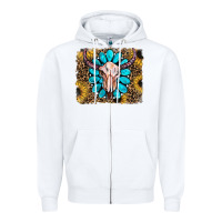 White leopard sunflowers and gemstone skull Zipper Hoodie - RanaPortraitStore