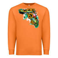 Carrot Florida Map Sunflower Cactus Serape Premium Sweatshirt - RanaPortraitStore