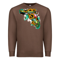 Chestnut Florida Map Sunflower Cactus Serape Premium Sweatshirt - RanaPortraitStore