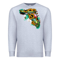 Heather Grey Florida Map Sunflower Cactus Serape Premium Sweatshirt - RanaPortraitStore