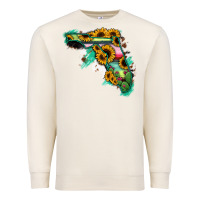Sandshell Florida Map Sunflower Cactus Serape Premium Sweatshirt - RanaPortraitStore