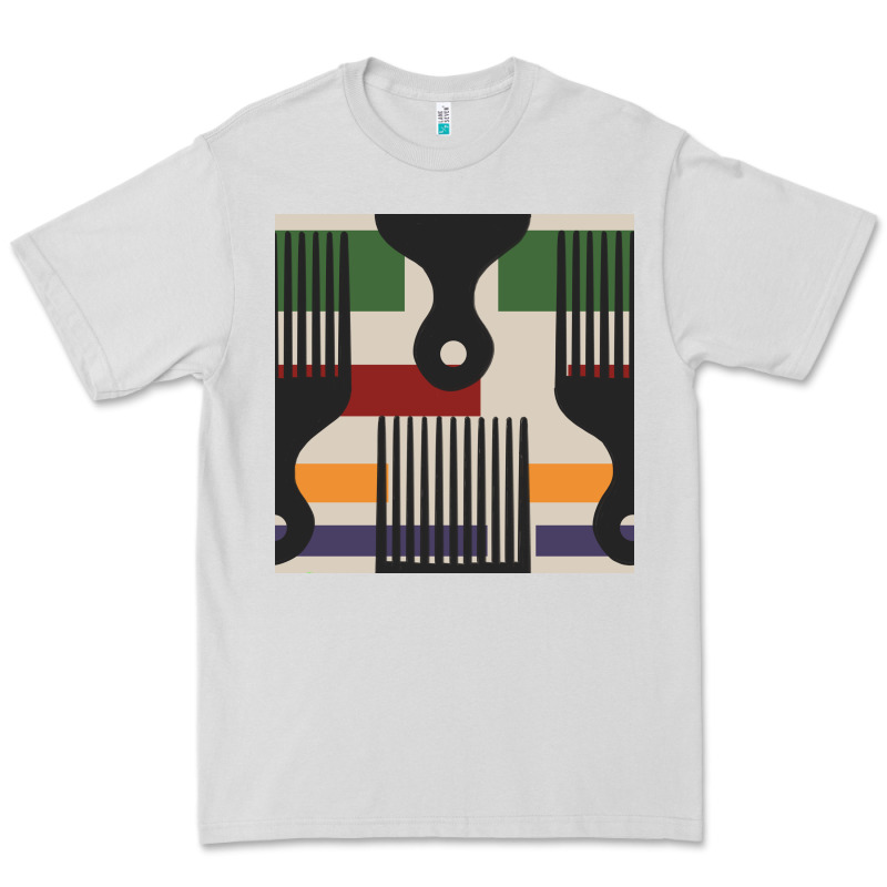 Afro Comb Seamless Pattern Premium Tee by BundleAndBundleShop | Teevron