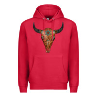 Cardinal Western Tooled Leather Bull Skull Premium Hoodie - Jasminsmagicworld