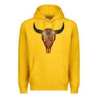 Lemon Western Tooled Leather Bull Skull Premium Hoodie - Jasminsmagicworld