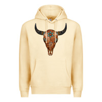 Pina Colada Western Tooled Leather Bull Skull Premium Hoodie - Jasminsmagicworld