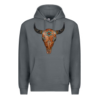 Rock Western Tooled Leather Bull Skull Premium Hoodie - Jasminsmagicworld