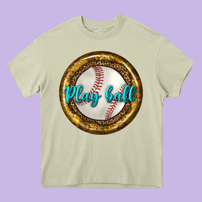 Baseball With Sunflower Round Earrings Heavy Core Tee Designed By Bundleandbundleshop