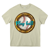 Mossy baseball with sunflower round earrings Heavy Core Tee - BundleAndBundleShop