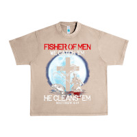 French Oak fisher of men we catch  em he cleans  em matthew 4 19 Urban Heavy Tee - Craftify