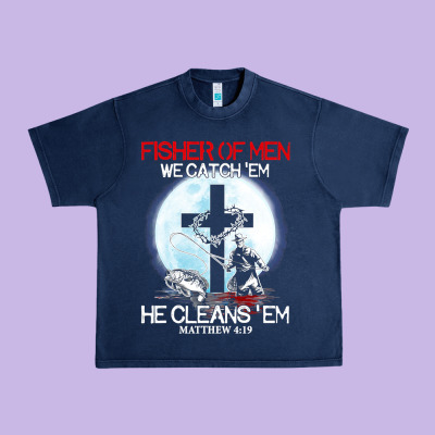 Fisher Of Men We Catch  Em He Cleans  Em Matthew 4 19 Urban Heavy Tee Designed By Craftify