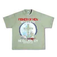 Oil Green fisher of men we catch  em he cleans  em matthew 4 19 Urban Heavy Tee - Craftify