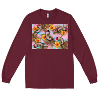 Burgundy Baby monkey flowers Long Sleeve Tee - Artiststas