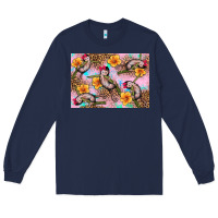 Navy Baby monkey flowers Long Sleeve Tee - Artiststas