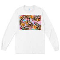 White Baby monkey flowers Long Sleeve Tee - Artiststas
