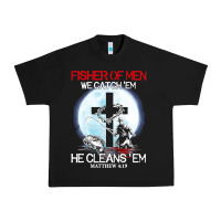 Black fisher of men we catch  em he cleans  em matthew 4 19 Urban Heavy Tee - Craftify